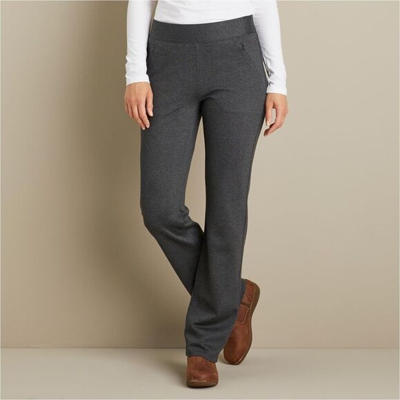 Duluth Trading Wearwithall Ponte Knit Pants Womens XXL Gray Straight Leg NEW - Picture 2 of 10